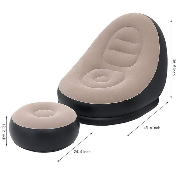 Inflatable Air Sofa with Foot-rest + Electric Pump ( Multi Colour )