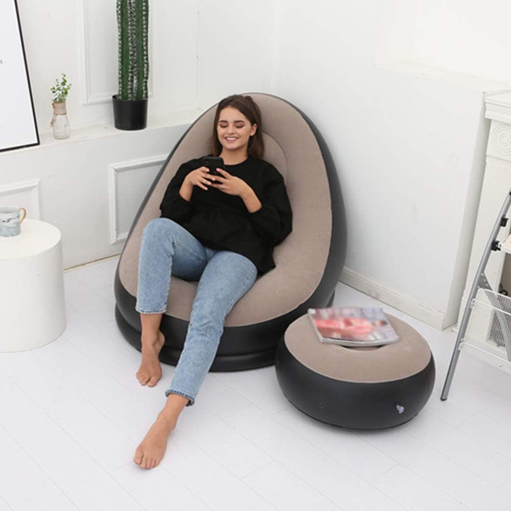 Inflatable Air Sofa with Foot-rest + Electric Pump ( Multi Colour )